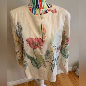 Vintage Cream Floral Cottage Core Jacket Made in USA 🇺🇸